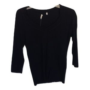 New Size XS Planet Black V-Neck 3/4 Sleeve Sweater